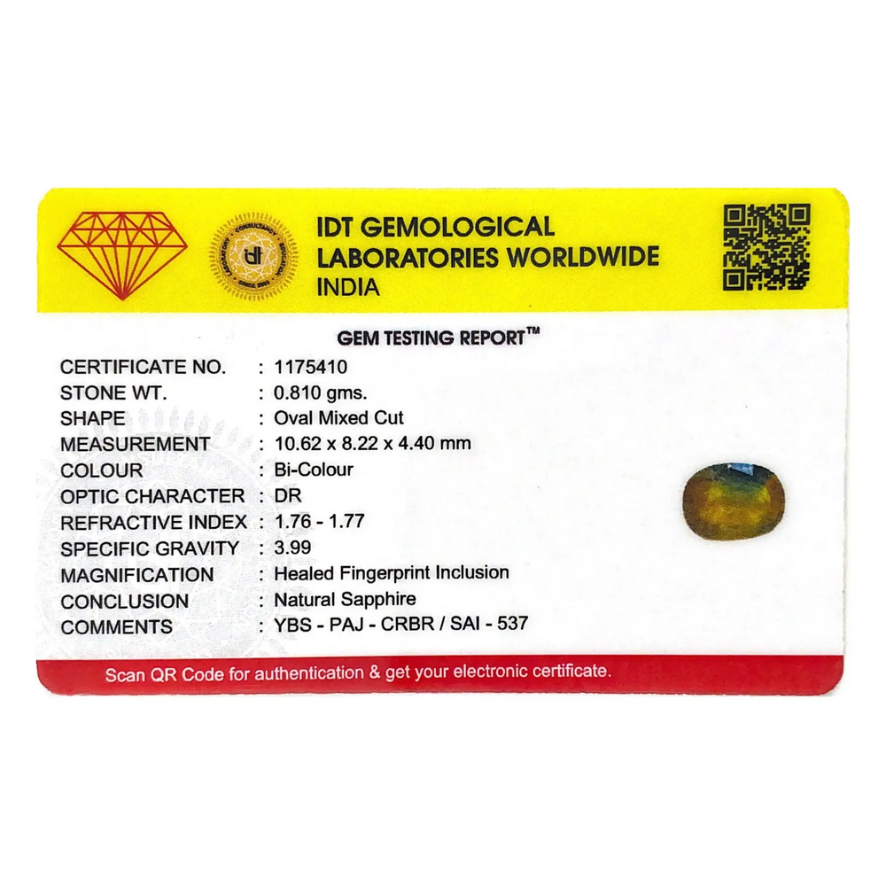 Bi-Color Sapphire (Pitambari) - 4.05 Carat - Pramogh