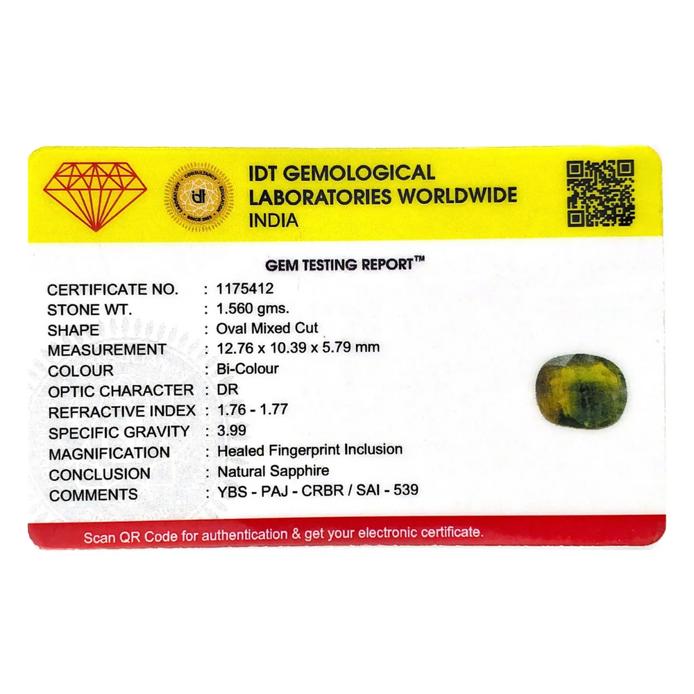 Bi-Color Sapphire (Pitambari) - 7.8 Carat - Pramogh