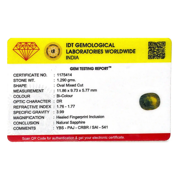 Bi-Color Sapphire (Pitambari) - 6.45 Carat - Pramogh