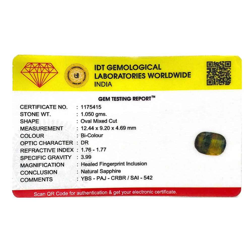 Bi-Color Sapphire (Pitambari) - 5.25 Carat - Pramogh