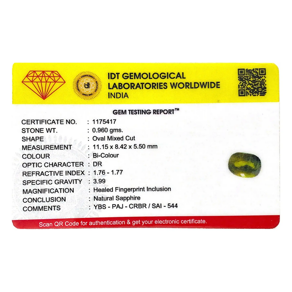 Bi-Color Sapphire (Pitambari) - 4.8 Carat - Pramogh