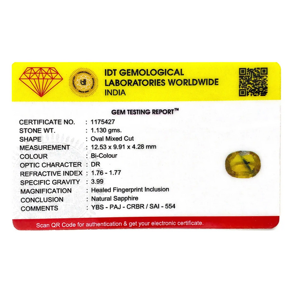 Bi-Color Sapphire (Pitambari) - 5.65 Carat - Pramogh