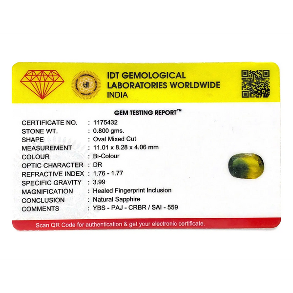 Bi-Color Sapphire (Pitambari) - 4.1 Carat - Pramogh