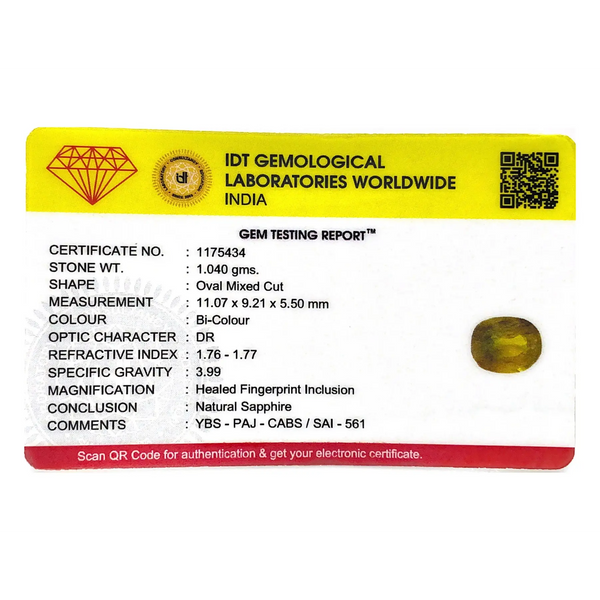 Bi-Color Sapphire (Pitambari) - 5.2 Carat - Pramogh