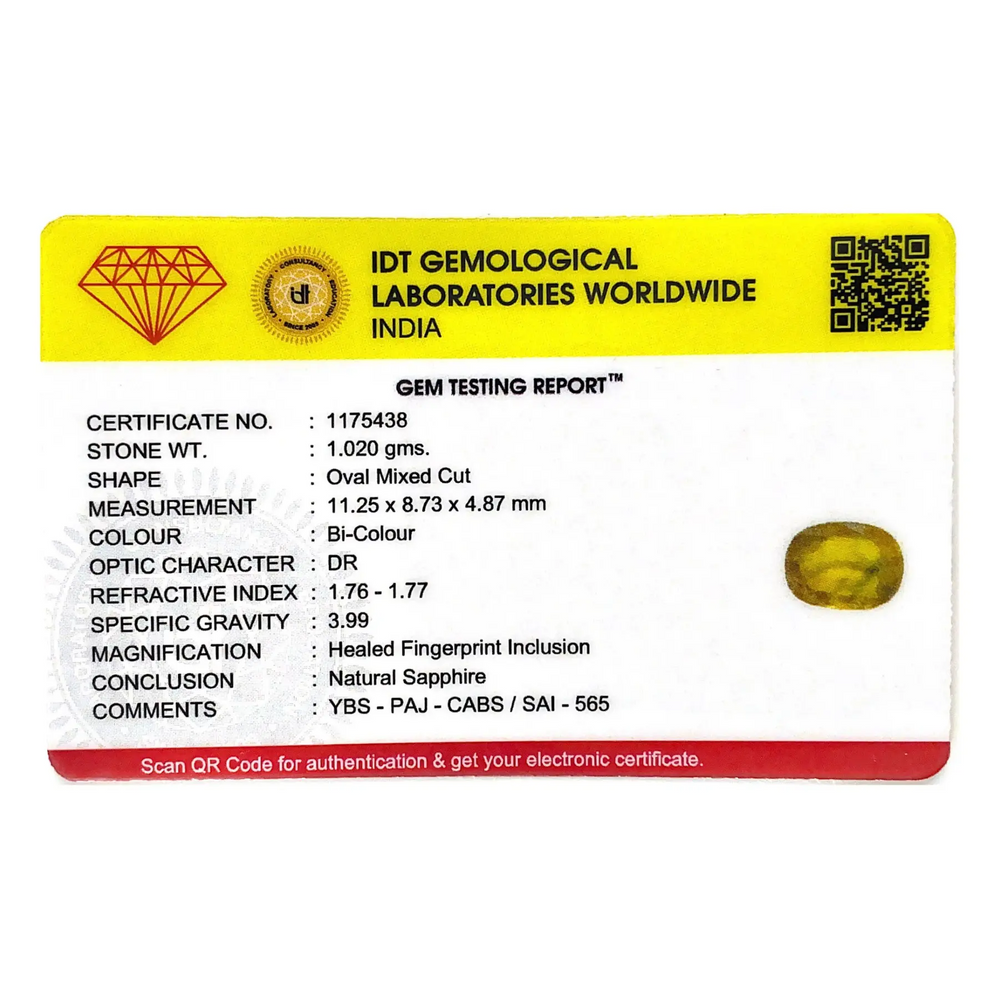 Bi-Color Sapphire (Pitambari) - 5.1 Carat - Pramogh