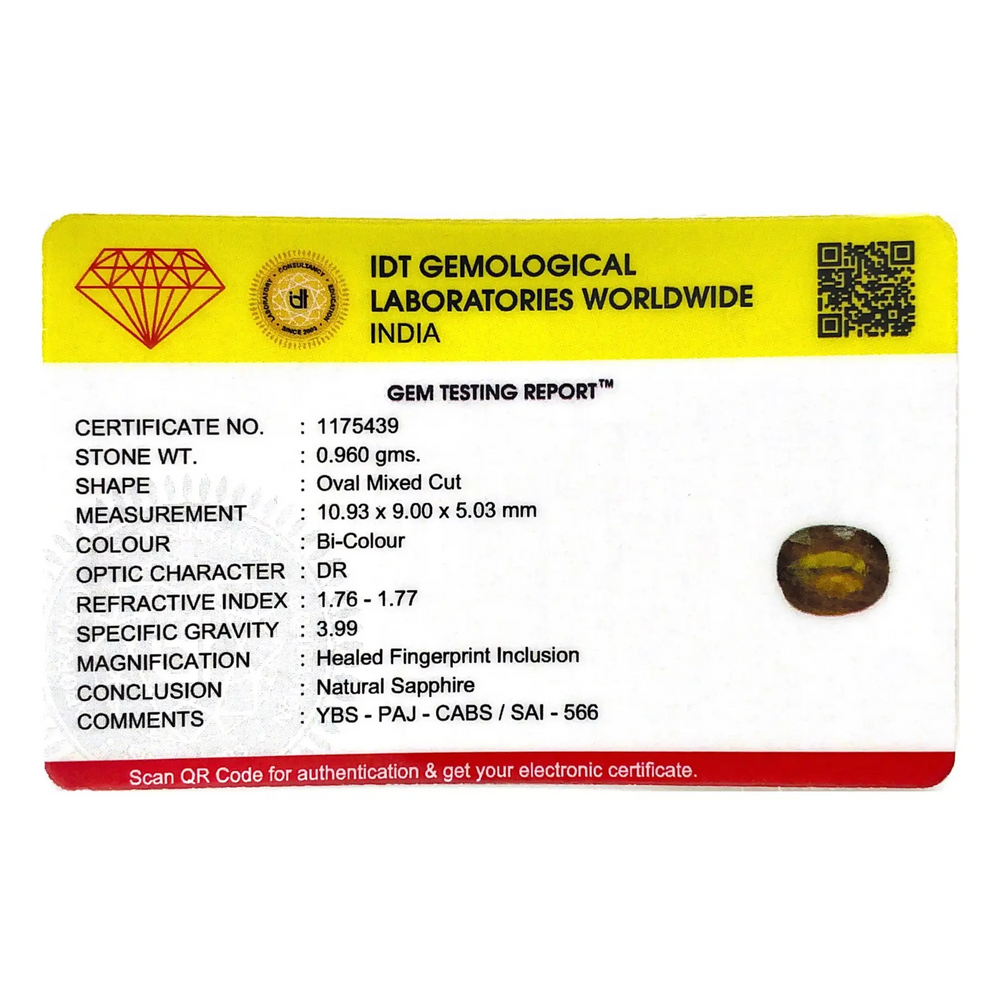 Bi-Color Sapphire (Pitambari) - 4.8 Carat - Pramogh