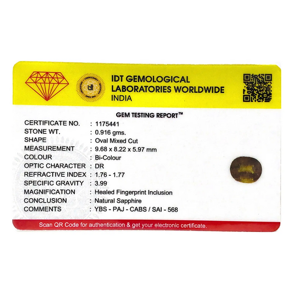 Bi-Color Sapphire (Pitambari) - 4.58 Carat - Pramogh