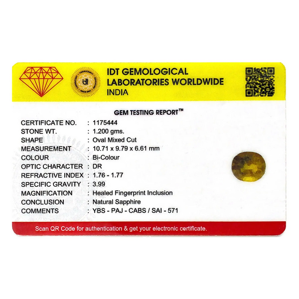 Bi-Color Sapphire (Pitambari) - 6 Carat - Pramogh