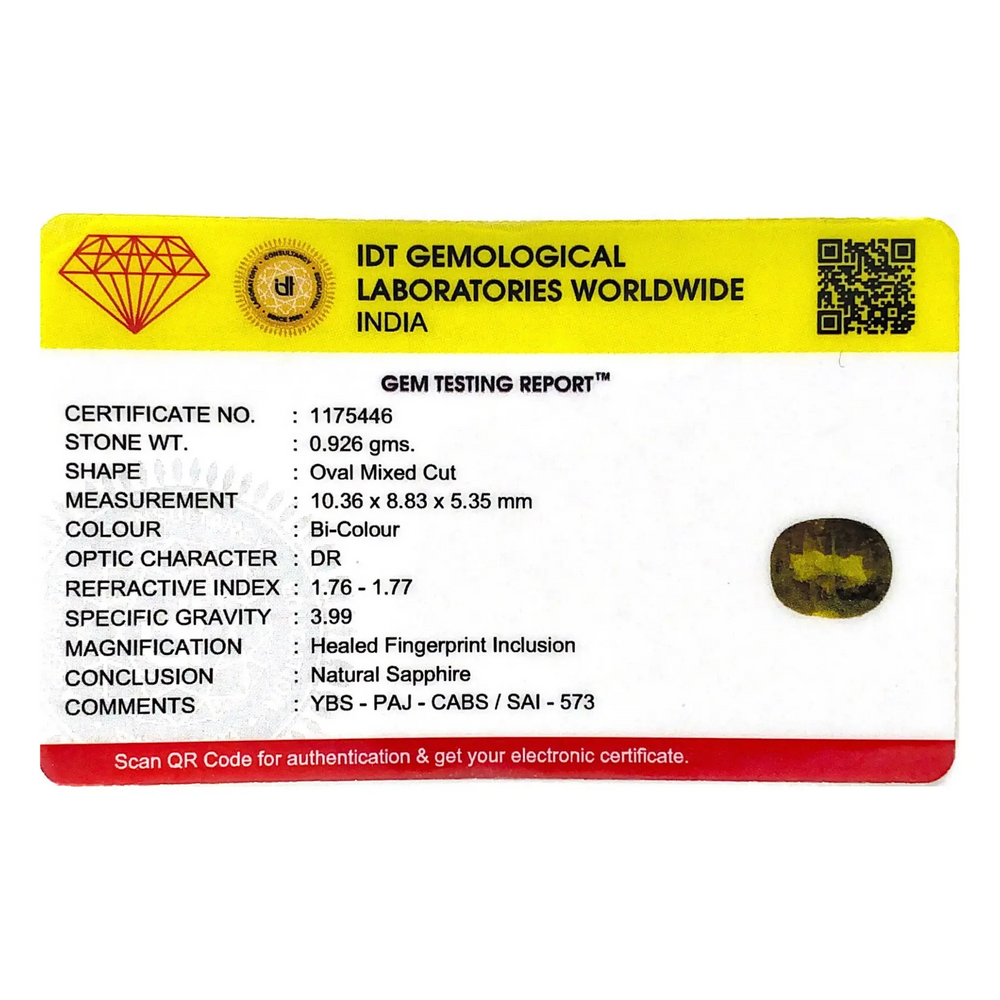 Bi-Color Sapphire (Pitambari) - 4.63 Carat - Pramogh