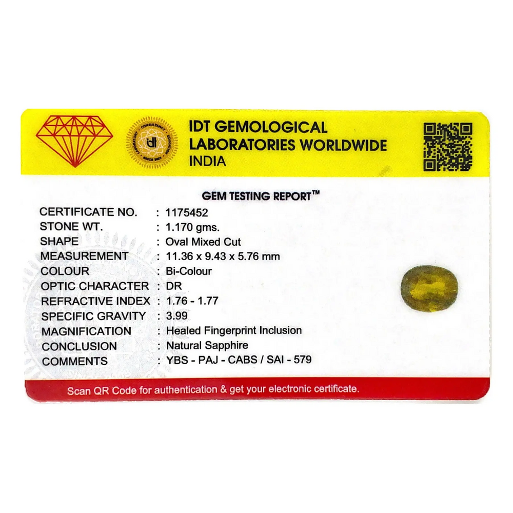 Bi-Color Sapphire (Pitambari) - 5.85 Carat - Pramogh