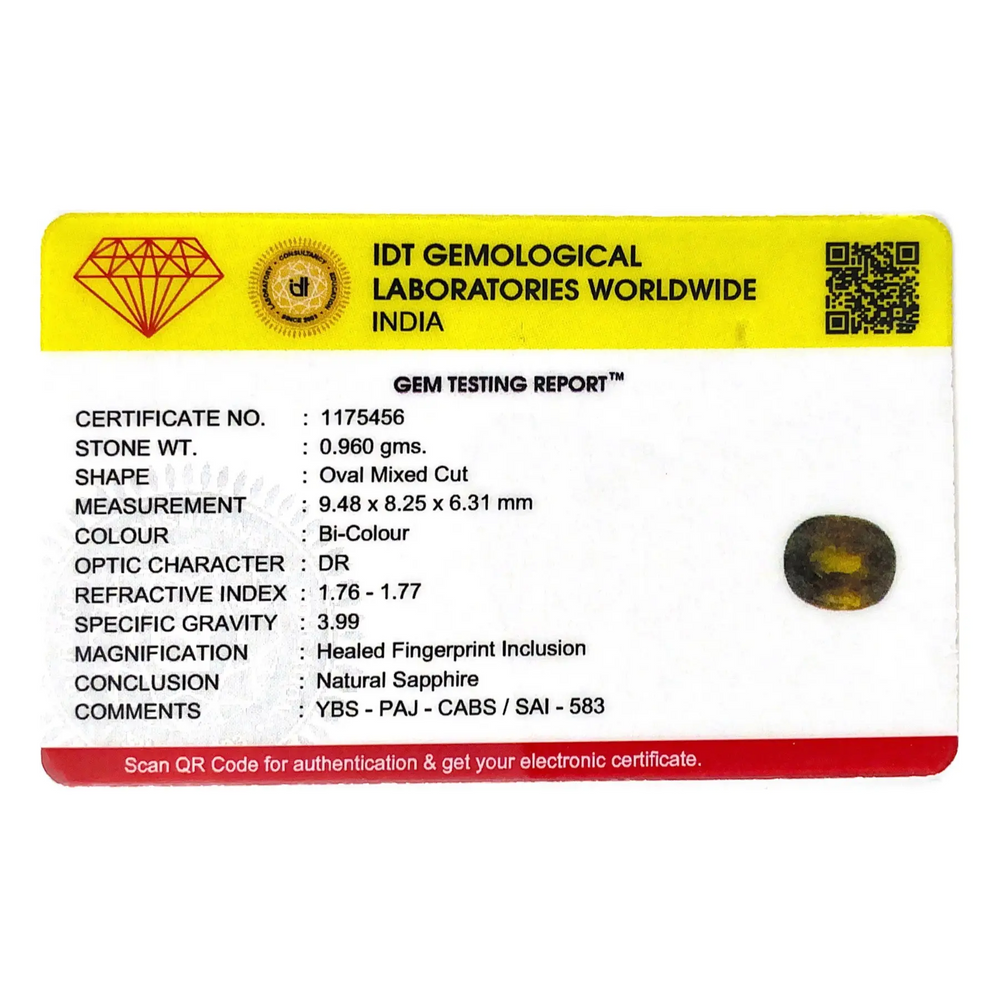 Bi-Color Sapphire (Pitambari) - 4.8 Carat - Pramogh