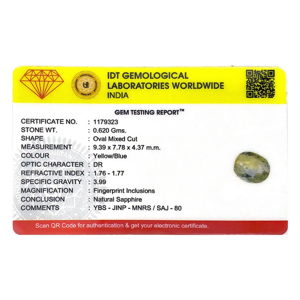 Bi-Color Sapphire (Pitambari) - 3.1 Carat - Pramogh