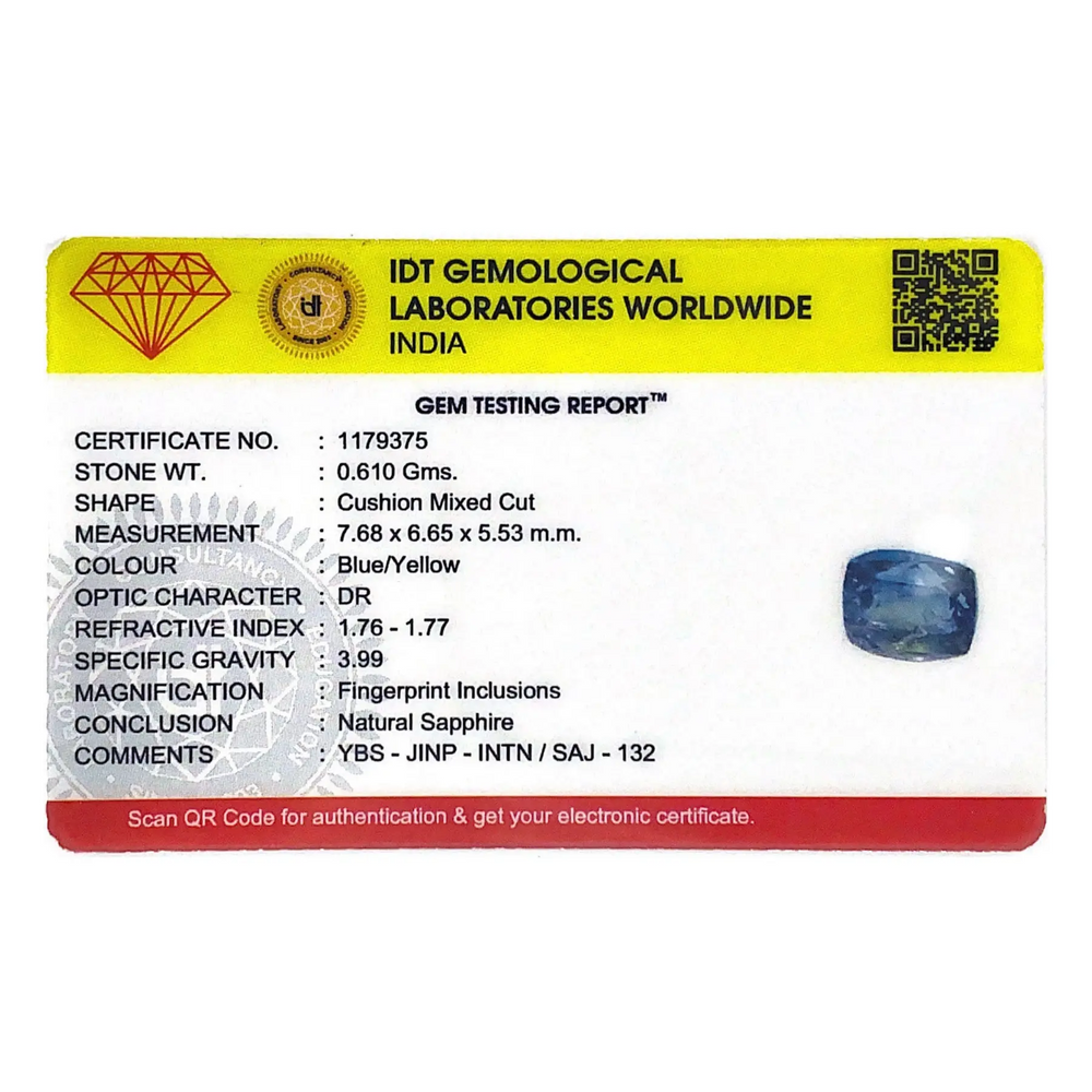 Bi-Color Sapphire (Pitambari) - 3.05 Carat - Pramogh