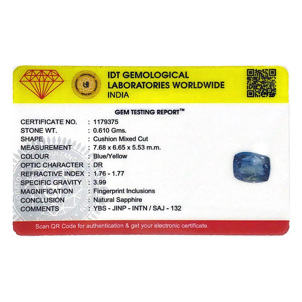 Bi-Color Sapphire (Pitambari) - 3.05 Carat - Pramogh