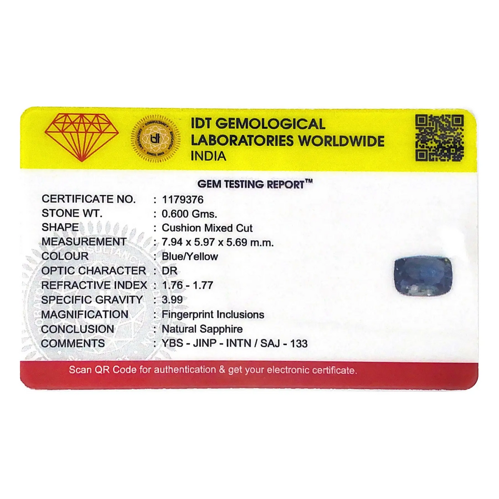 Bi-Color Sapphire (Pitambari) - 3 Carat - Pramogh