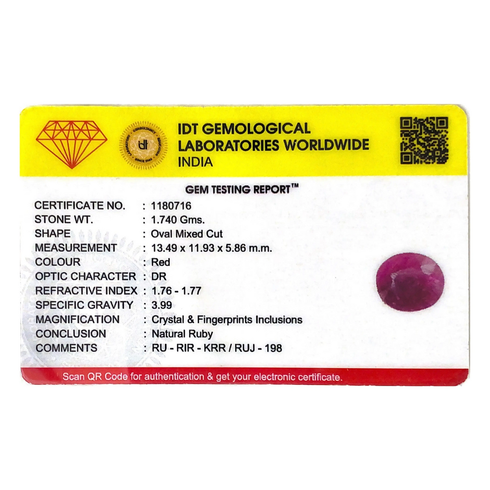 African Ruby - 8.7 Carat - Pramogh