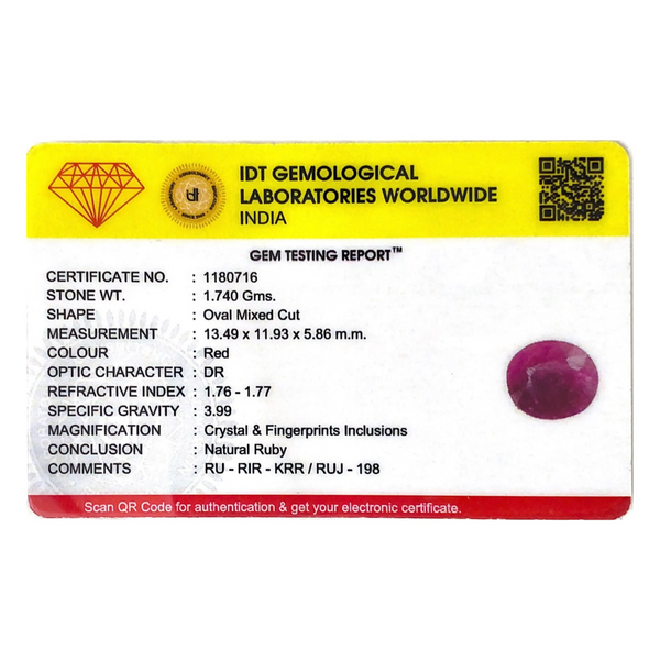 African Ruby - 8.7 Carat - Pramogh