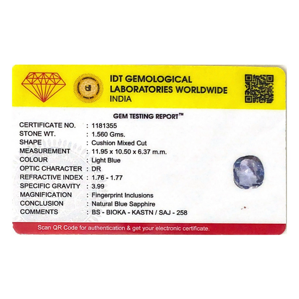Blue Sapphire - 7.8 Carat - Pramogh