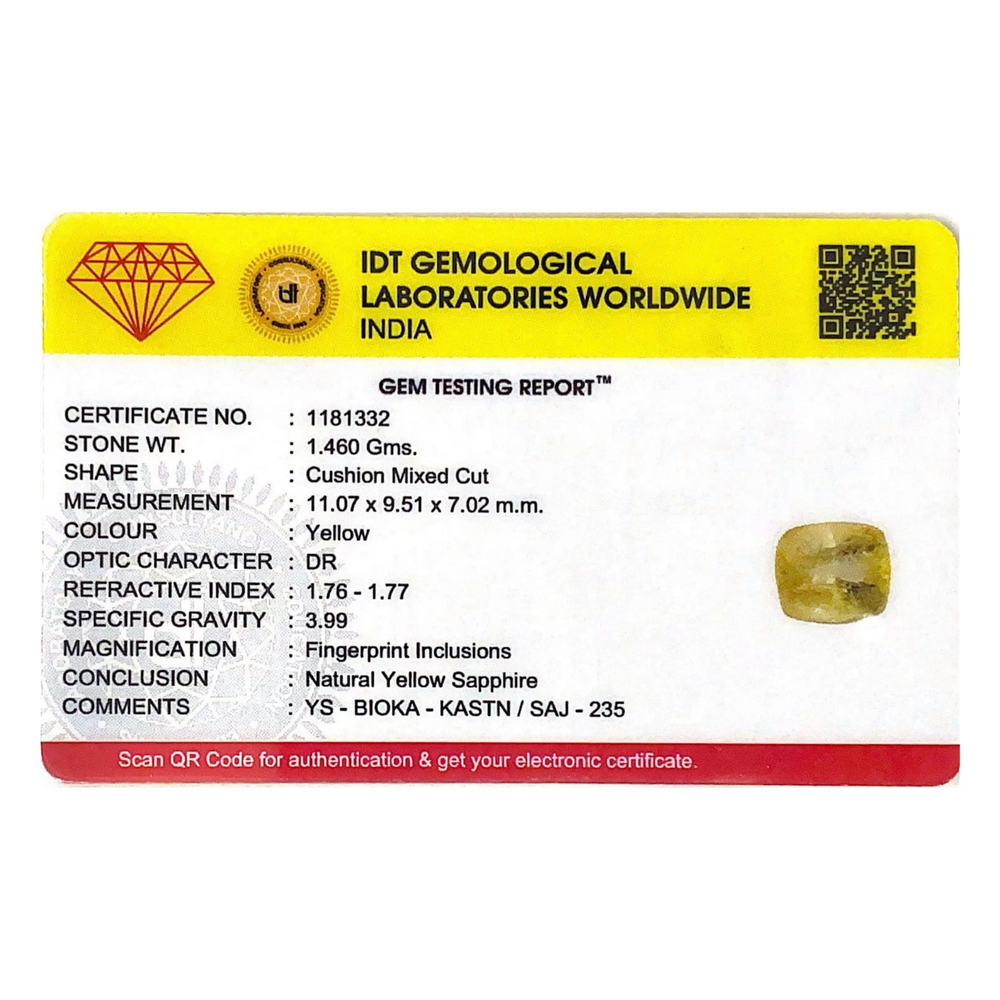 Yellow Sapphire - 7.3 Carat - Pramogh