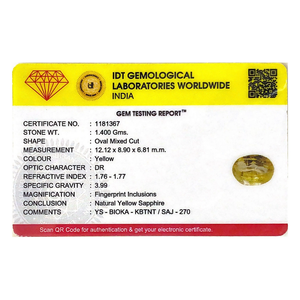 Yellow Sapphire - 7 Carat - Pramogh