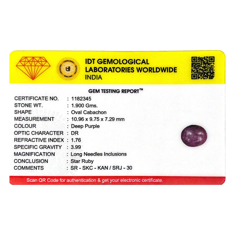 Star Ruby - 9.5 Carat