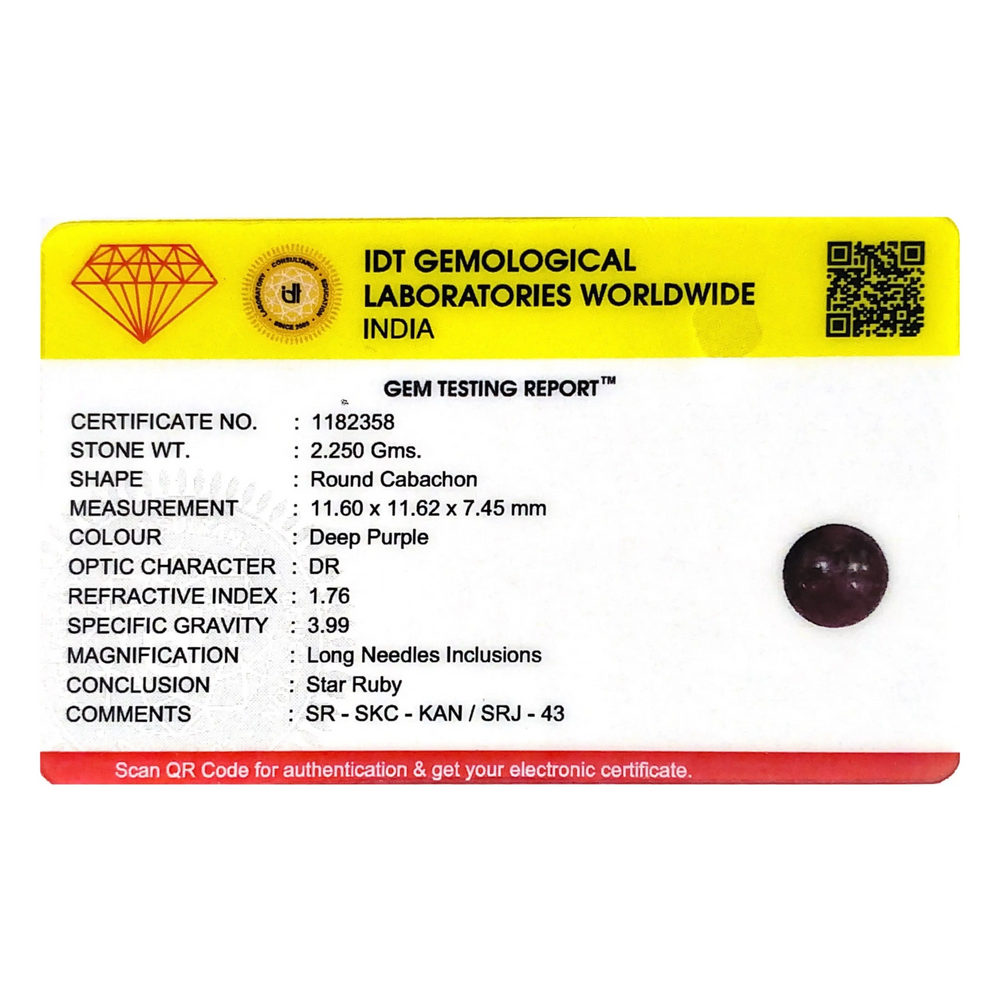 Star Ruby - 11.25 Carat