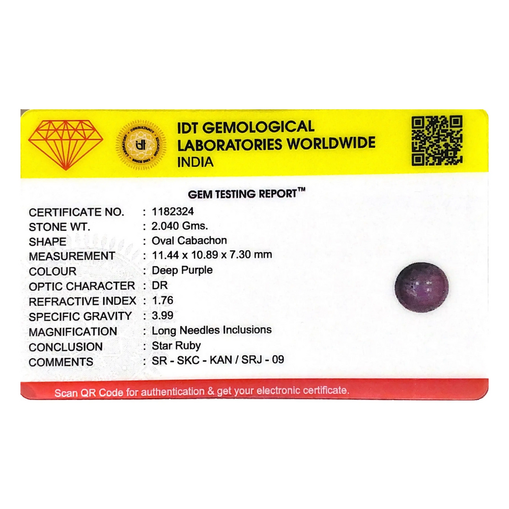 Star Ruby - 10.2 Carat