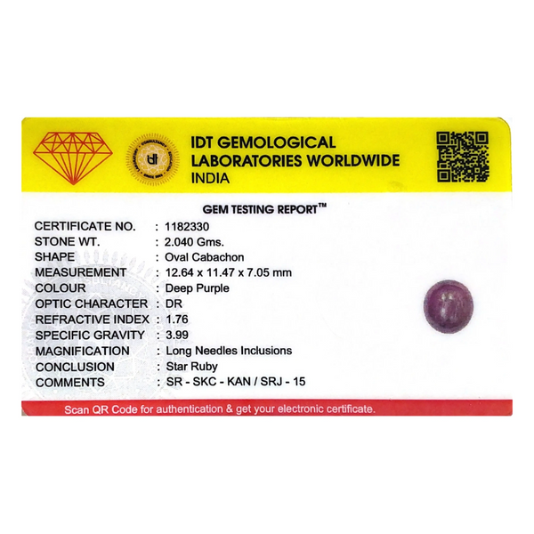 Star Ruby - 10.2 Carat