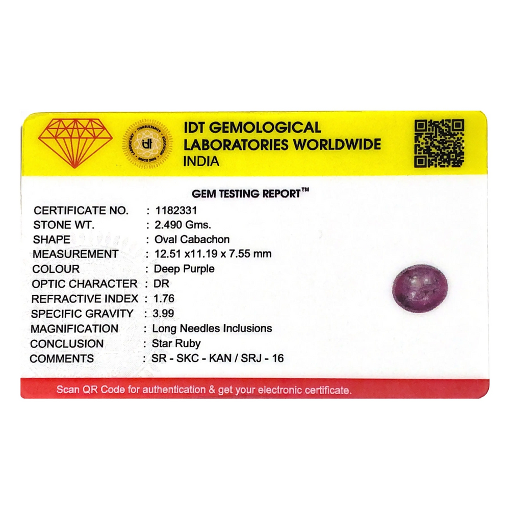 Star Ruby - 12.45 Carat
