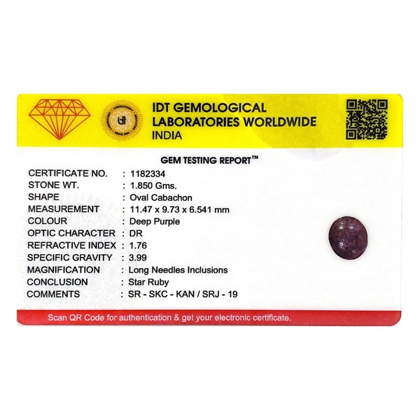 Star Ruby - 9.25 Carat