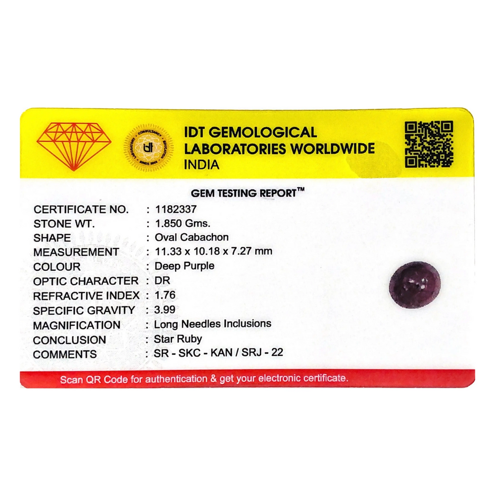 Star Ruby - 9.25 Carat