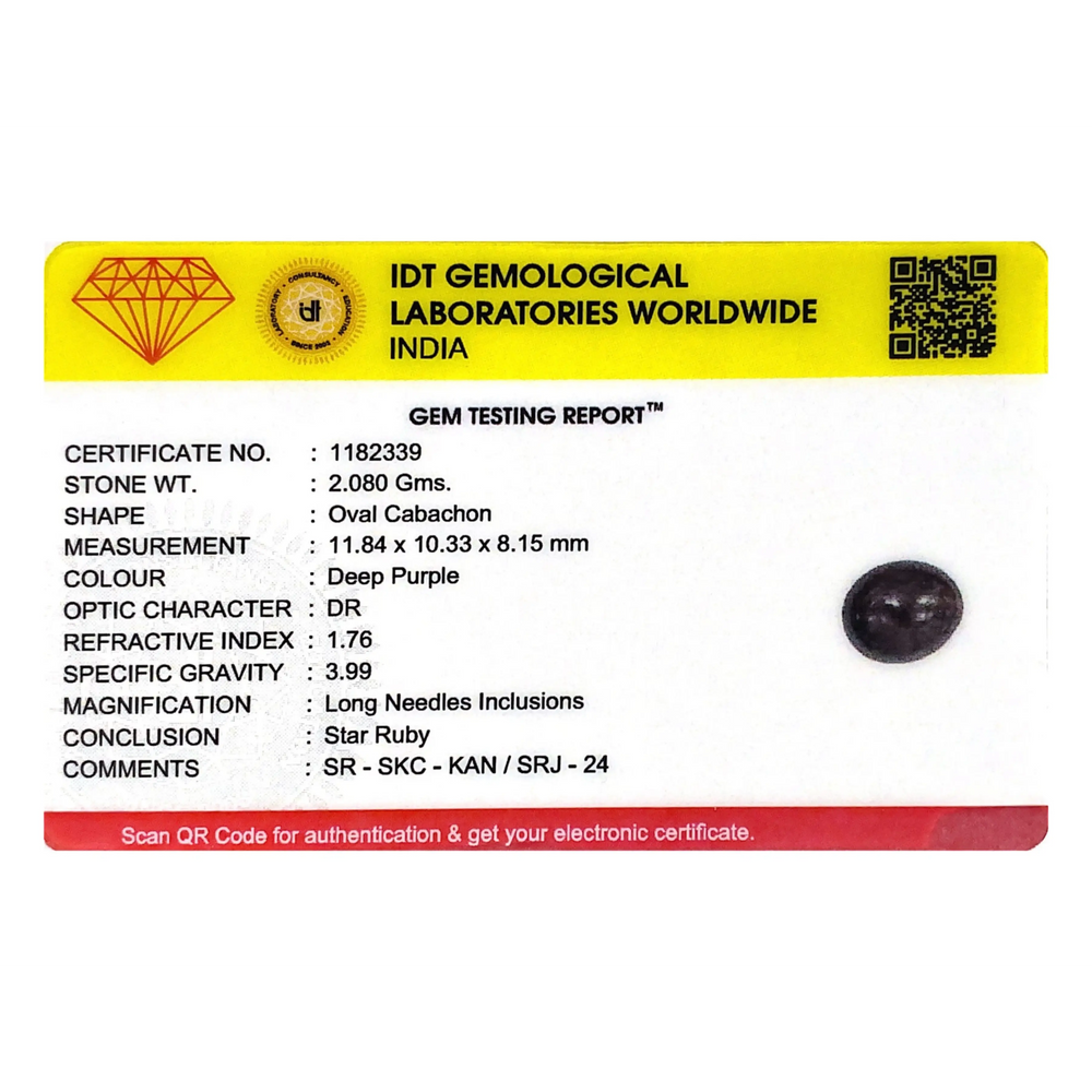 Star Ruby - 10.4 Carat