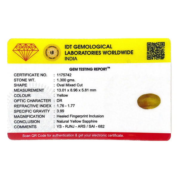 Yellow Sapphire - 6.5 Carat - Pramogh