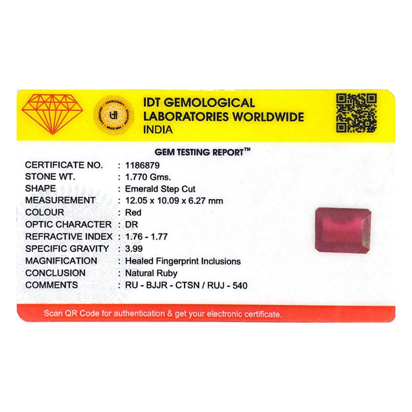 Ruby - 8.85 Carat - Pramogh