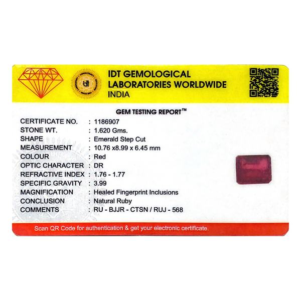 Ruby - 8.1 Carat - Pramogh