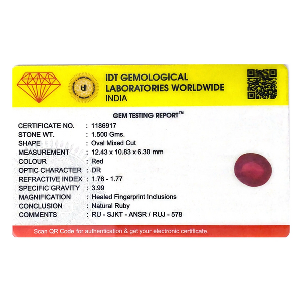 Ruby - 7.5 Carat - Pramogh