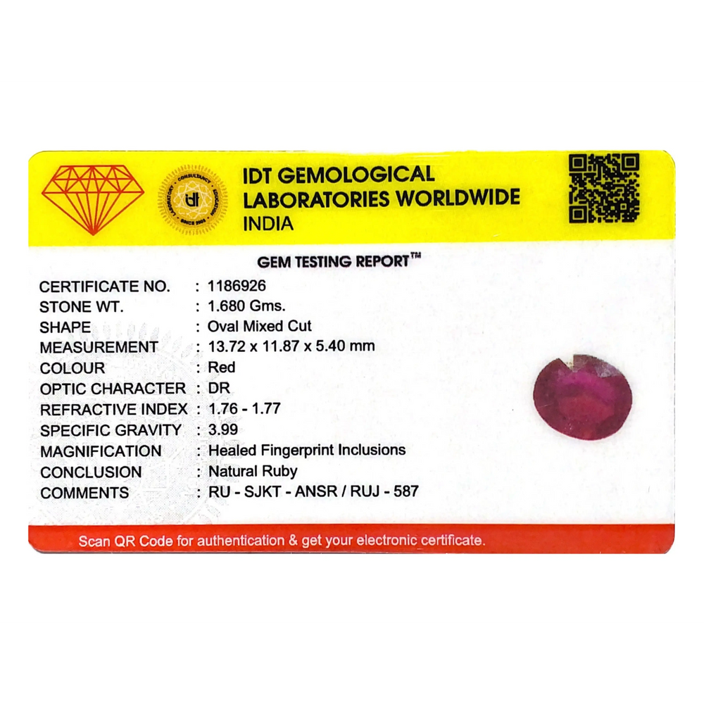 Ruby - 8.4 Carat - Pramogh