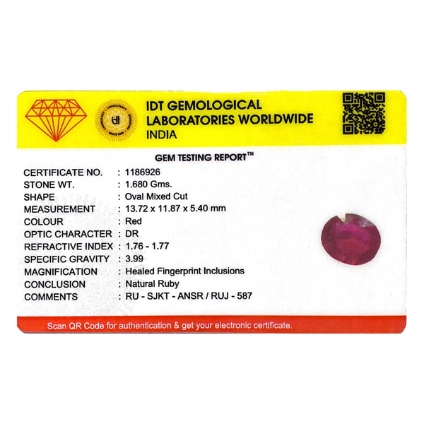 Ruby - 8.4 Carat - Pramogh