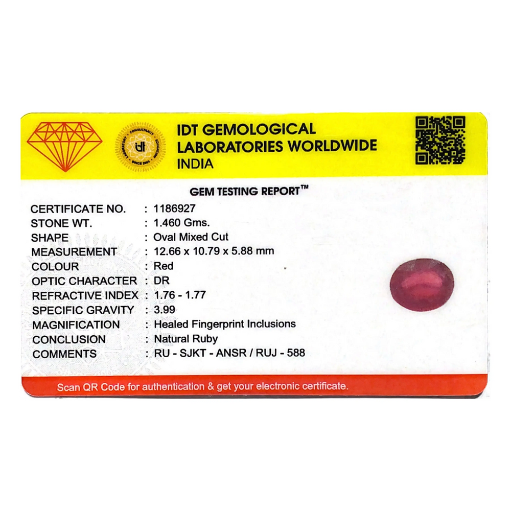 Ruby - 7.3 Carat - Pramogh