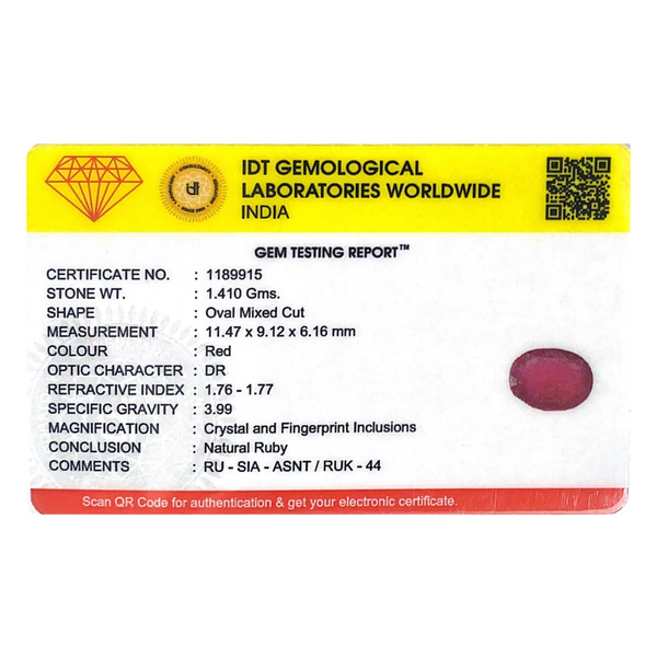 Ruby - 7.05 Carat