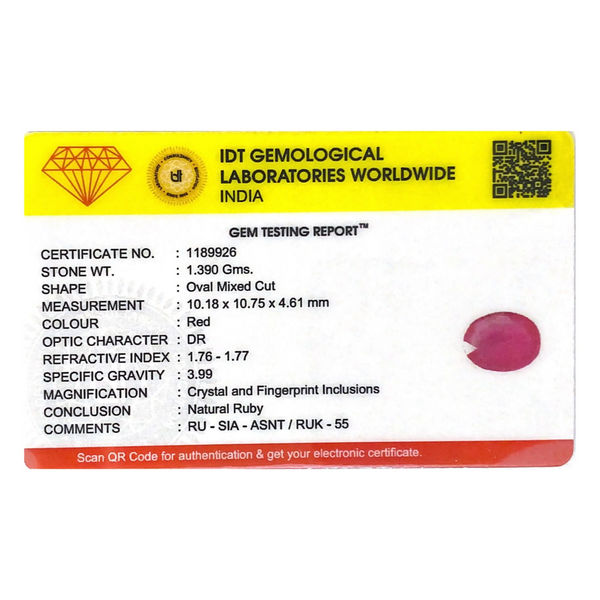 Ruby - 6.95 Carat
