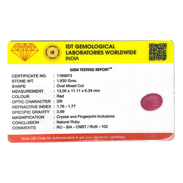 Ruby - 9.15 Carat