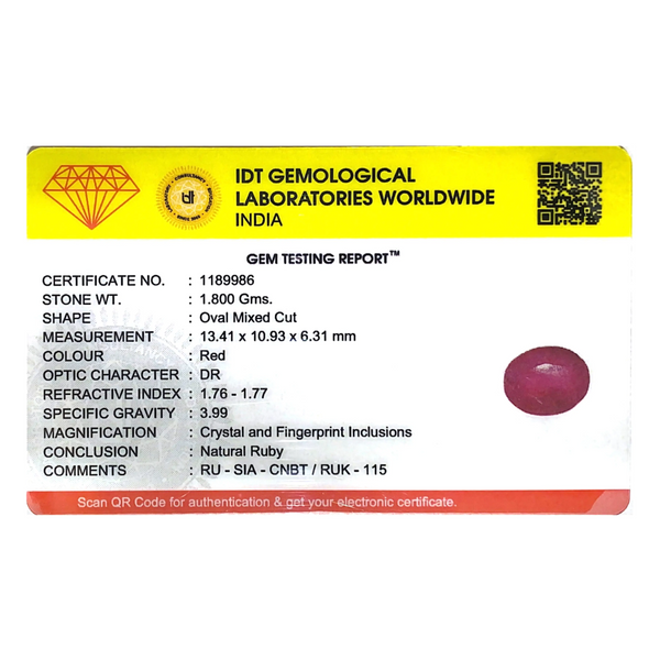 Ruby - 9 Carat