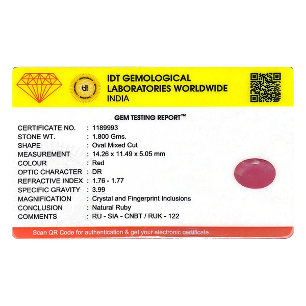 Ruby - 9 Carat