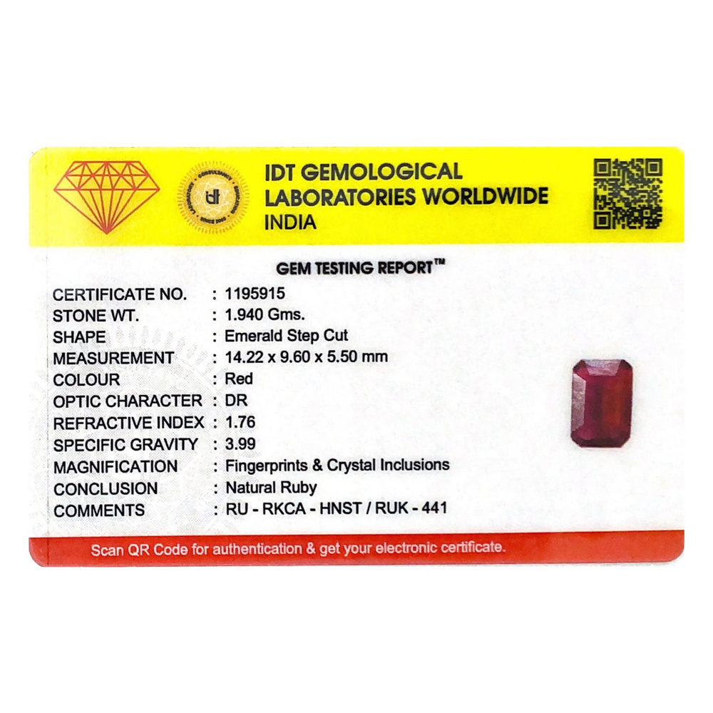 Ruby - 9.7 Carat