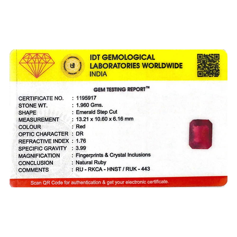 Ruby - 9.8 Carat
