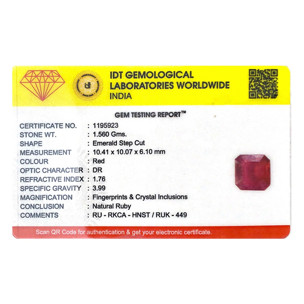 Ruby - 7.8 Carat