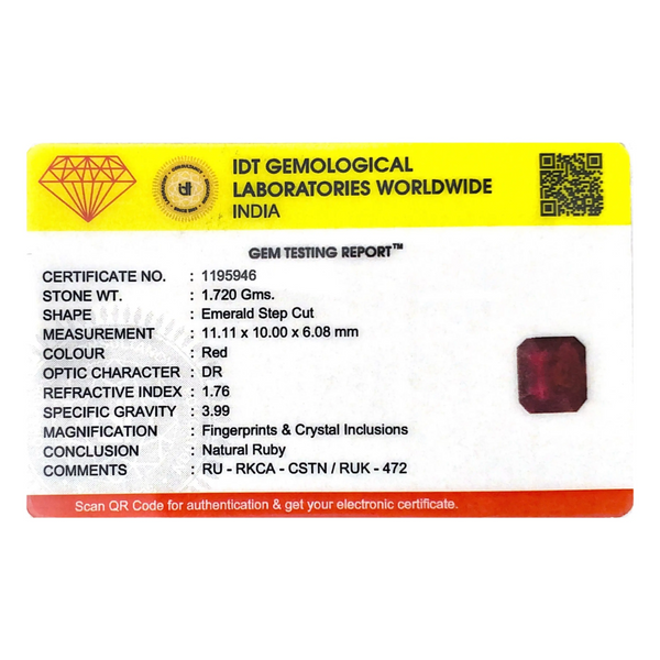 Ruby - 8.6 Carat