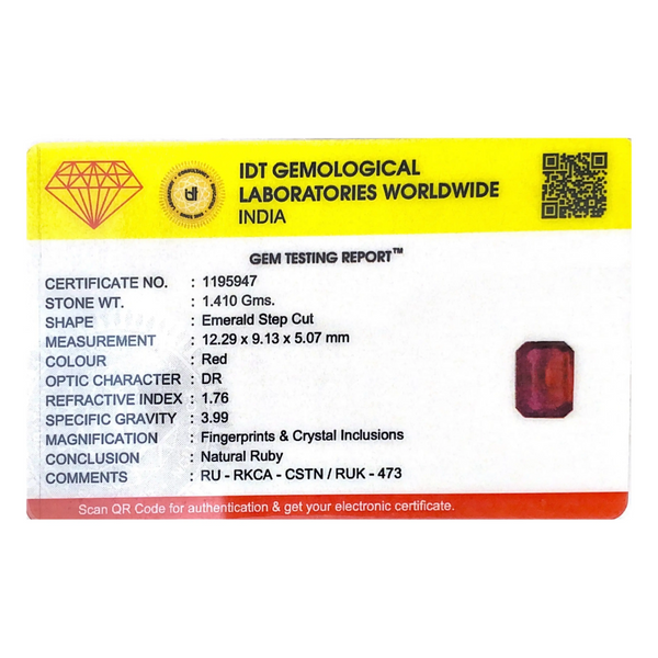 Ruby - 7.05 Carat