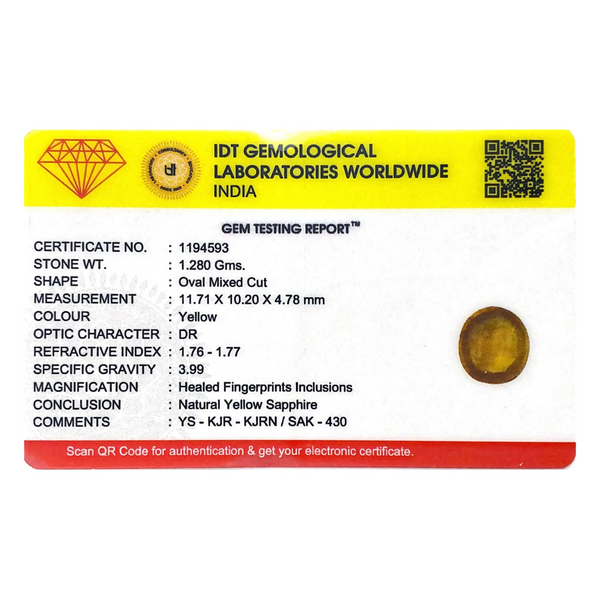 Yellow Sapphire - 6.4 Carat